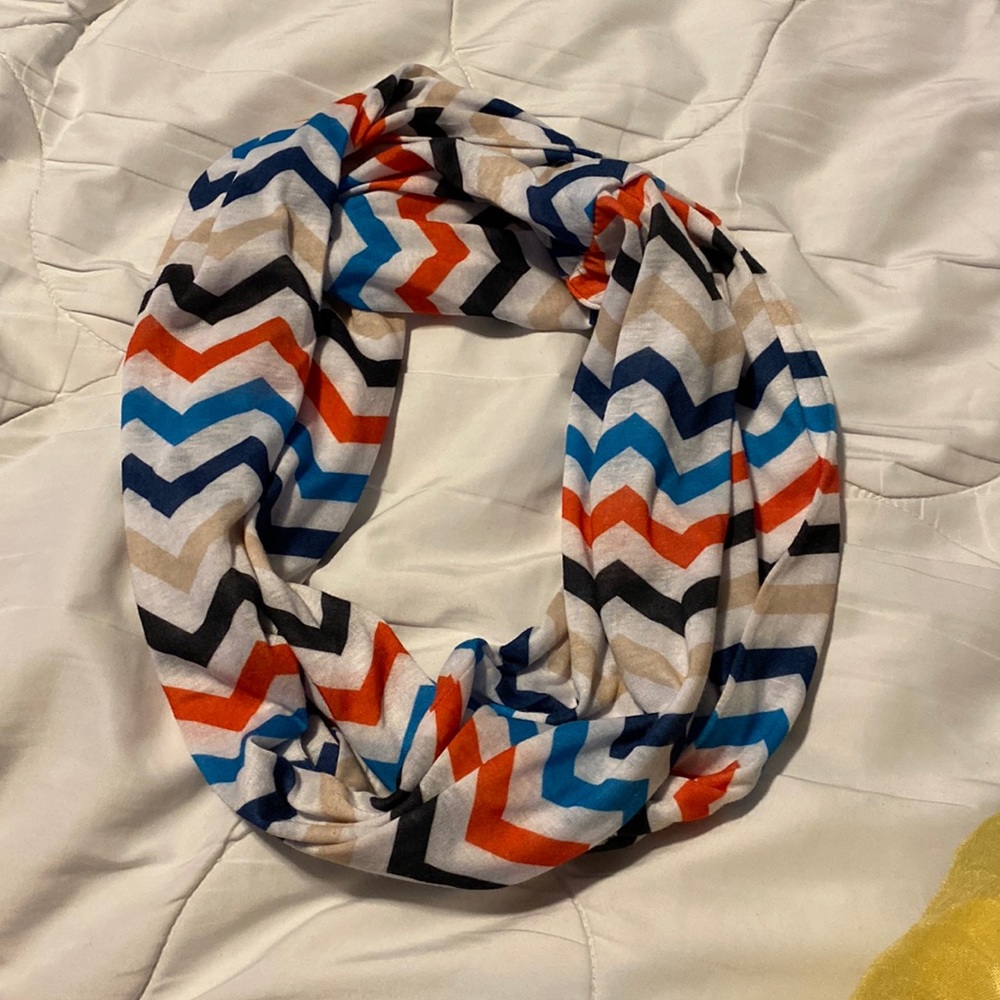 Chevron multi color infinity scarf